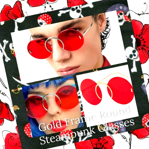 Steampunk, Goth Sunglasses Unisex) NEW - Picture 1 of 4